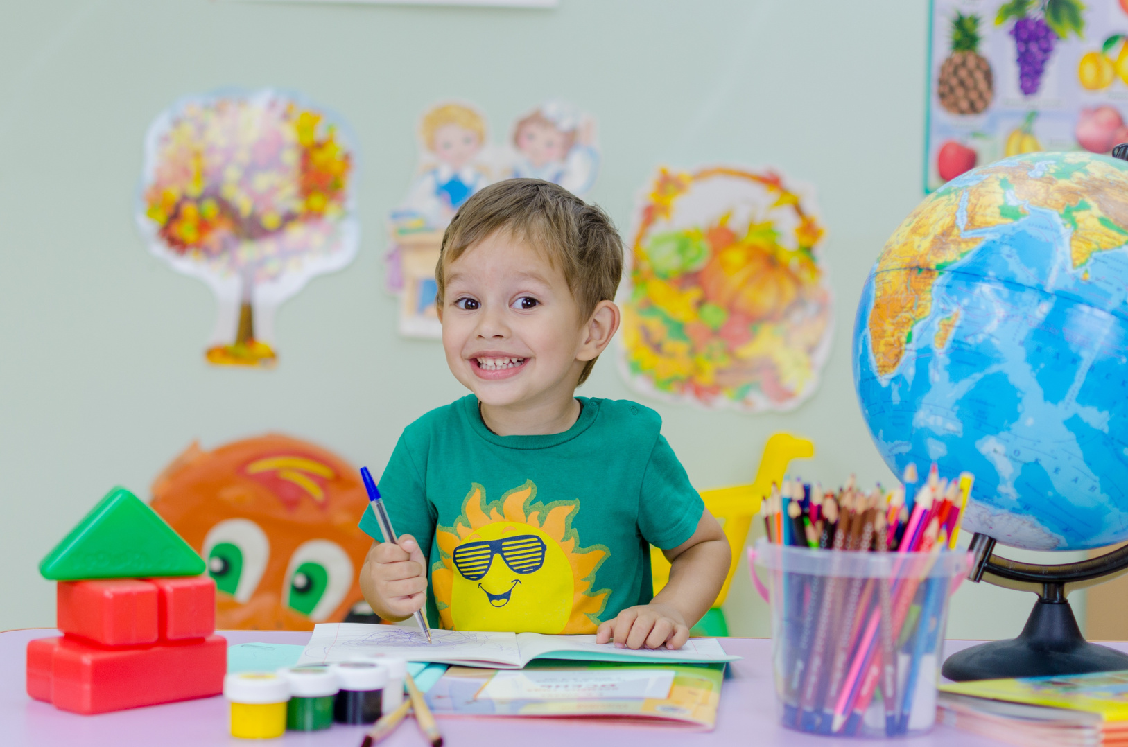 Little Boy in Art Class